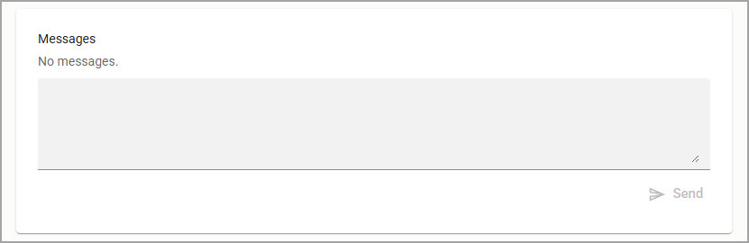 Message window displaying no messages, indicating an empty chat interface.